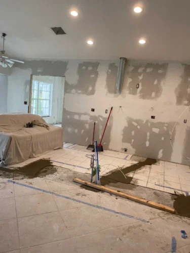 During a Living room and Kitchen Remodeling Project